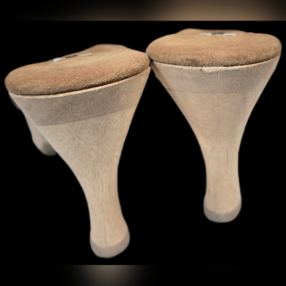 8.5 Steve Madden Danelle Brown Wooden Mules - Picture 6 of 7